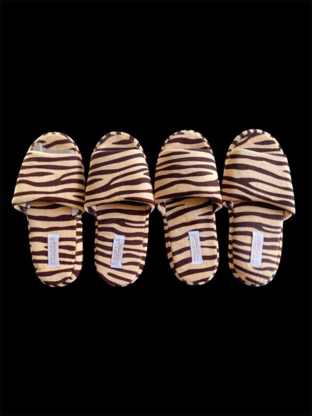 Set of 2 Women's Cozy Tiger Print Slippers, Size 5-6